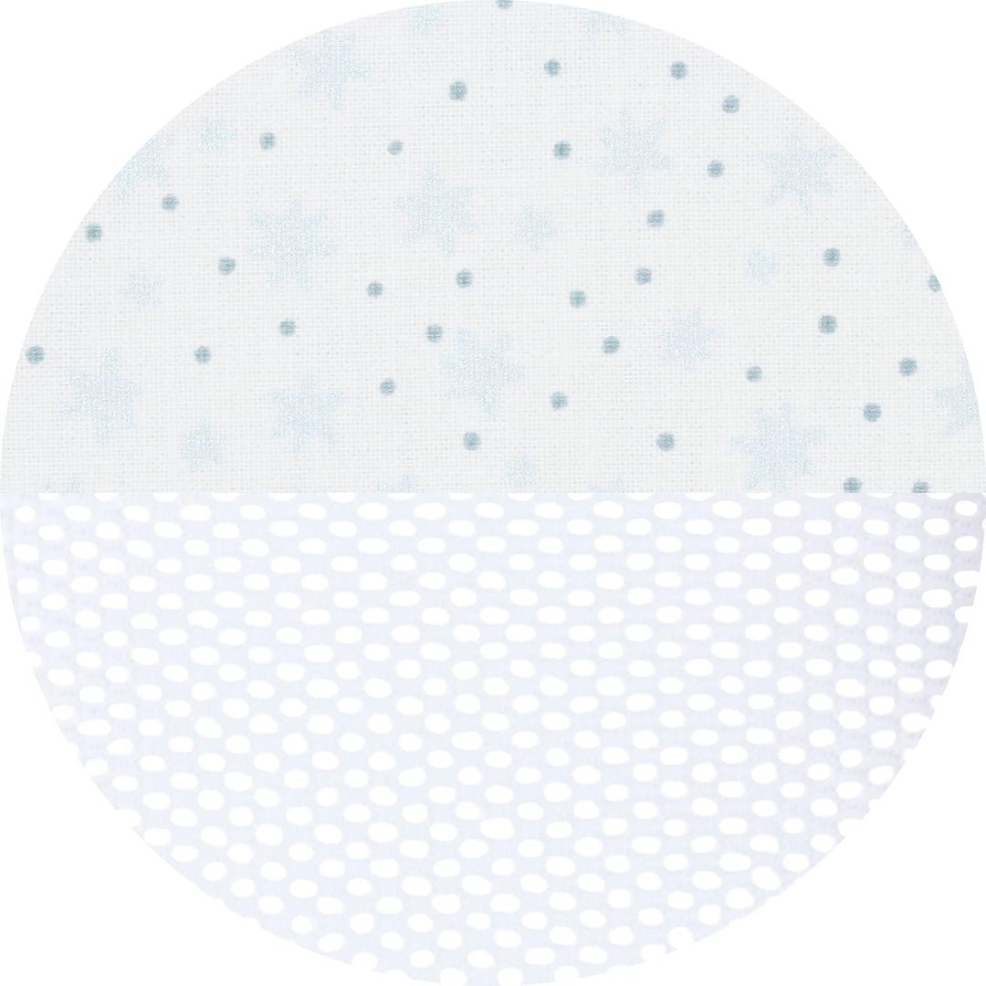 babybay Nestchen Mesh passend für Modell Original, weiss Glitzersterne diamantblau