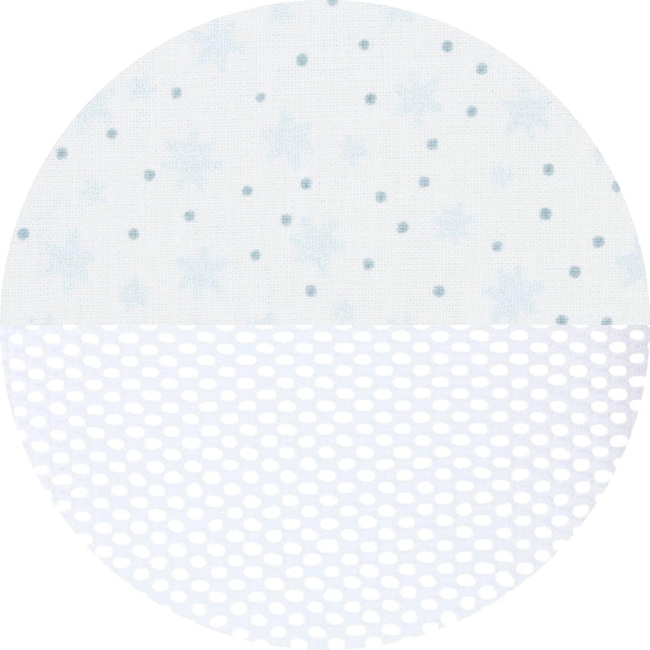 babybay Nestchen Mesh passend für Modell Original, weiss Glitzersterne diamantblau