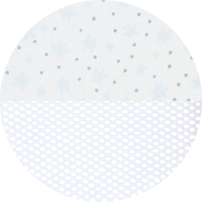 babybay Nestchen Mesh passend für Modell Original, weiss Glitzersterne diamantblau