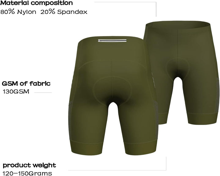 Lo.gas Radhose Herren Kurz Gepolstert 4D Fahrradhose Herren Kurz Gepolstert Schnelltrockende Elastis