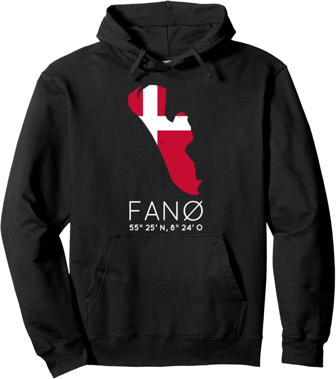 Fanø Dänemark Insel Fanö Koordinaten Silhouette Karte Pullover Hoodie