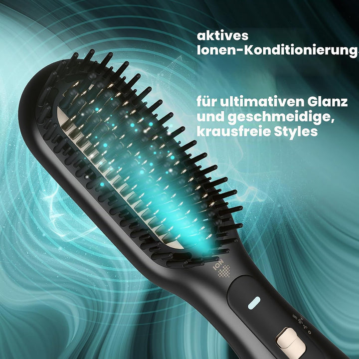 Revamp Progloss Deepform Keramik Glättbürste - Haarbürste & Glätteisen/Haarglätter in einem, für nas
