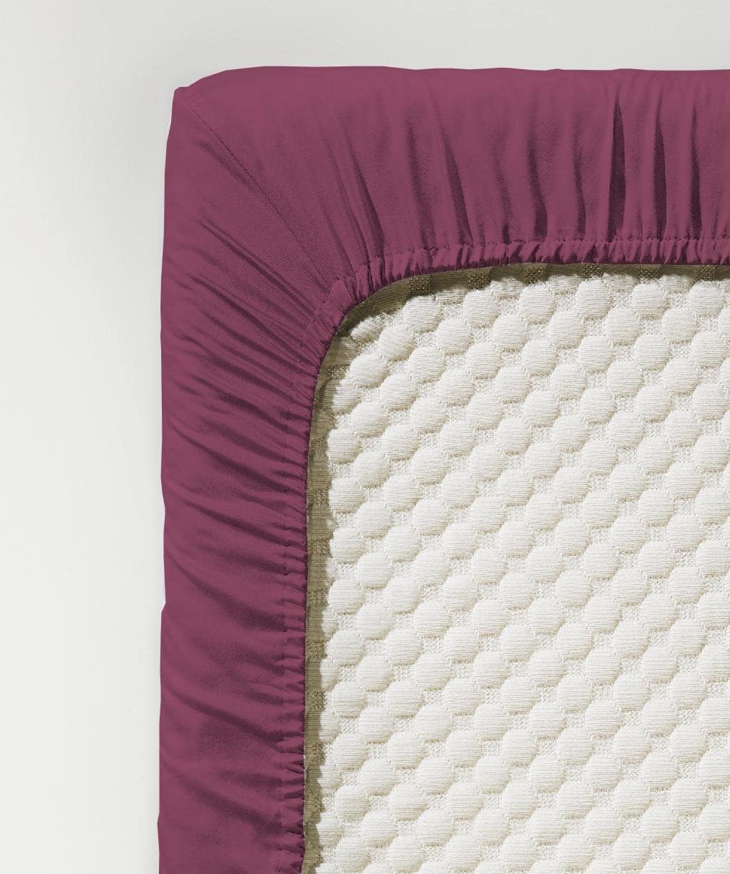 Fleuresse Colours Spannlaken, Uni-Mako-Satin, Beere, 100 x 200 cm Himbeere 100/200, Himbeere 100/200