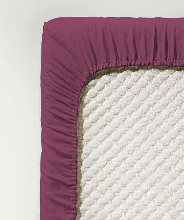 Fleuresse Colours Spannlaken, Uni-Mako-Satin, Beere, 100 x 200 cm Himbeere 100/200, Himbeere 100/200