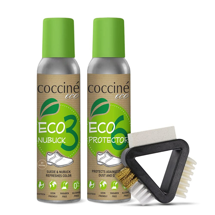 Coccine - Wildleder Pflege + Imprägnierspray Schuhe Set, Nubukleder Pflege, Impregnierungsspray Schu
