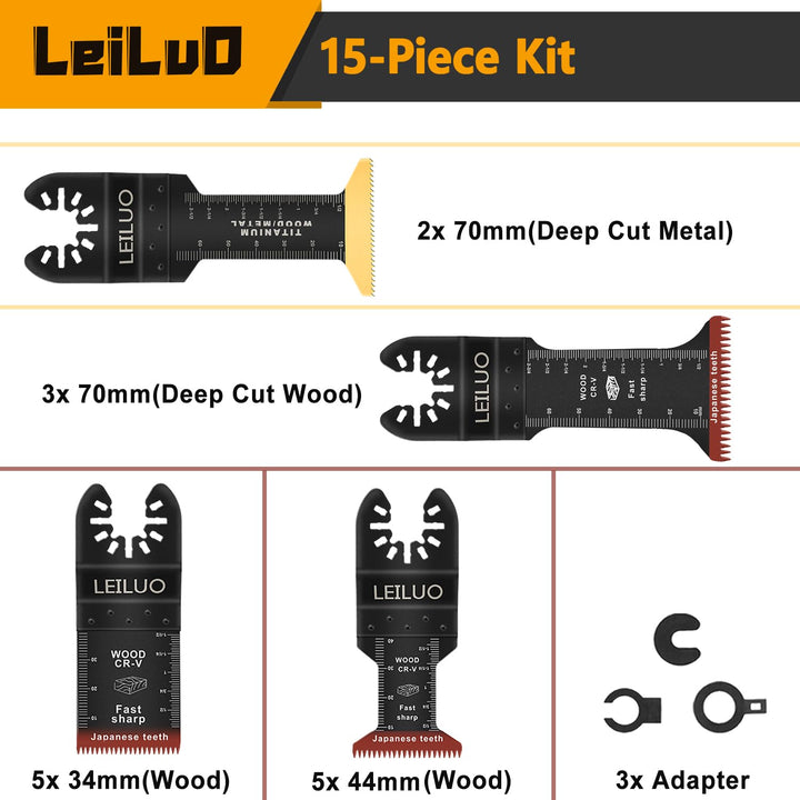Multitool Sägeblätter LEILUO 31tlg Holz Kunststoff Metall Multifunktionswerkzeug Zubehör Set Verpack