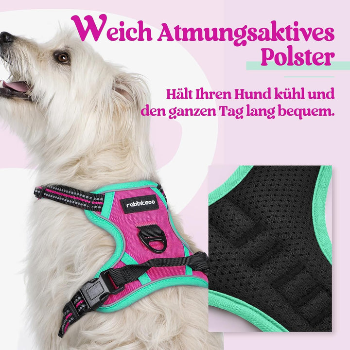 rabbitgoo Hundegeschirr Mittelgrosse Hunde, Anti Zug Geschirr mit Kontrolle, No Pull Verstellbar Hun