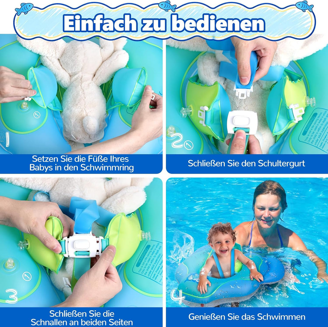 Schwimmsessel für Kinder mit Sonnendach - Schwimmdübel für Kleinkinder im Alter von 6-36 Monaten mit