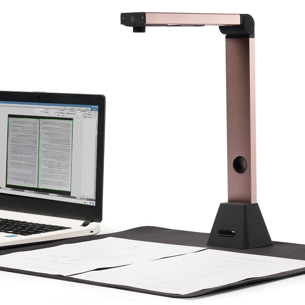 Dokumentenscanner Kamera USB 8MP: A3 Buchscanner OCR tragbar für Lehrer | Flachbett Scanner Visualiz