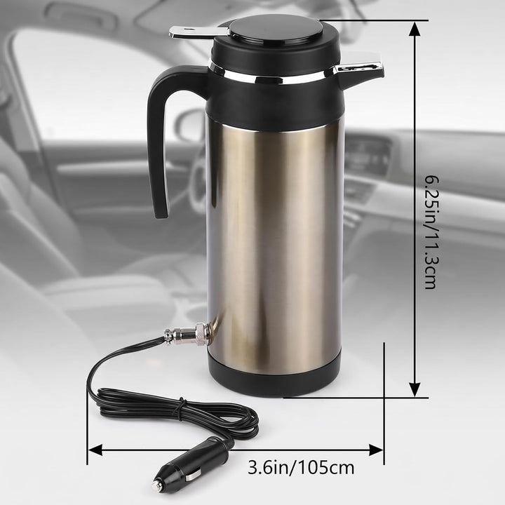 Elektrischer Wasserkocher 1000ml 12V/24V Lebensmittelechter 304 Edelstahl Vakuumisolierter Doppelwan