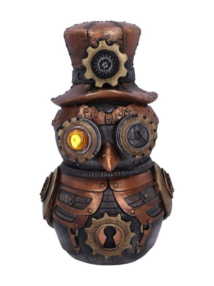 Nemesis Now Hootle Steampunk-Figur Eule mit Zylinder, 22,7 cm, Bronze, 22.7cm