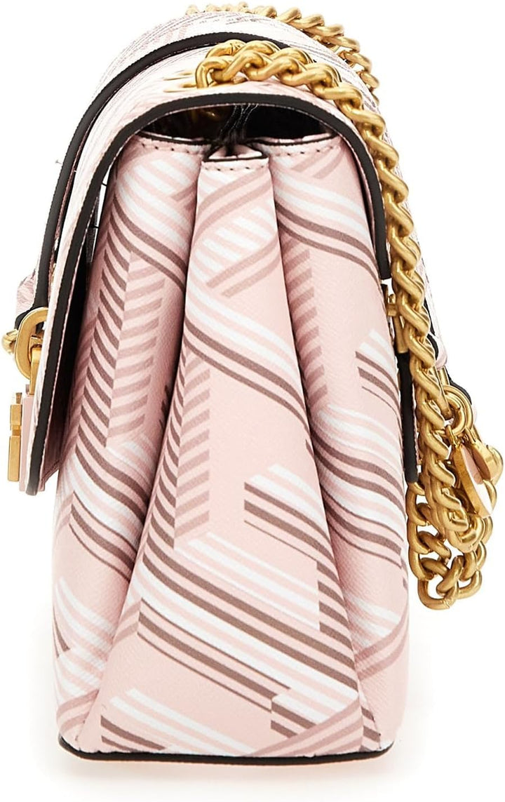GUESS Damen Montreal Covertible Flap Umhängetasche, Crossbody Pale Rose Logo, Pale Rose Logo