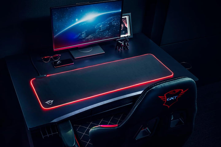 Trust Gaming GXT 764 Glide-Flex RGB Mauspad XXL, 930x300 mm, Gaming Mousepad mit LED Beleuchtung, ru