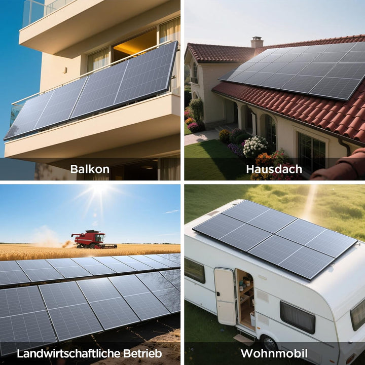 200W Bifaziale Solarpanel, Callsun N-Typ 16BB Monokristalline Solarmodule, Geeignet für 12V-Batterie
