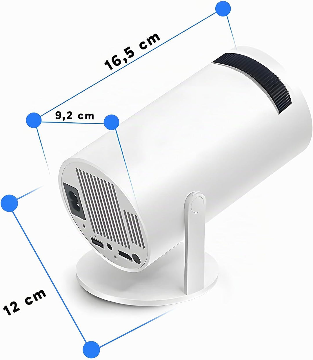 Retoo Beamer Mini Projektor 4K mit Android, Tragbarer Videoprojektor, Auto-matische WiFi Kontrast 15