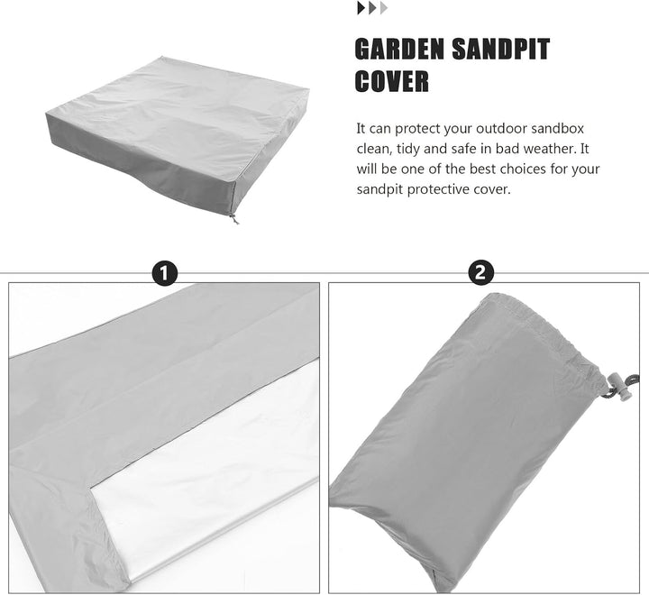 Veemoon Sandkastenabdeckung Grau 155x155x20cm Mit Kordelzug Wetterfeste Gartenschutz Plane Für Outdo