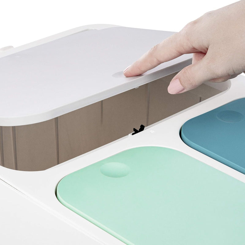 ONVAYA® Mülltrennsystem Tom | Mülltrennung mit mehreren Fächern | Mülleimer in creme-weiss | Abfalle