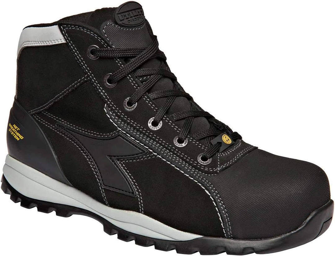 Diadora Herren Glove NET MID PRO S3 HRO SRA ESD, Black, 41 EU 41 EU Schwarz, 41 EU Schwarz