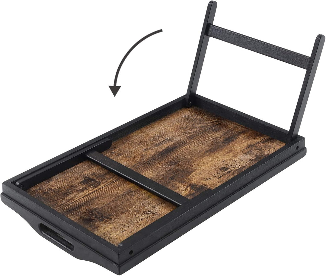 SONGMICS Betttablett, Frühstückstablett, Laptopständer, mit klappbaren Beinen aus Bambus, für Bett,