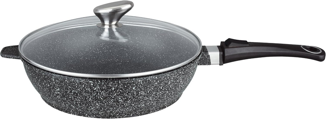 Pradel Excellence 52393M Bratpfanne in Stein-Optik aus Aluminiumguss, 28 cm, 1 Stück, Schmorpfanne,