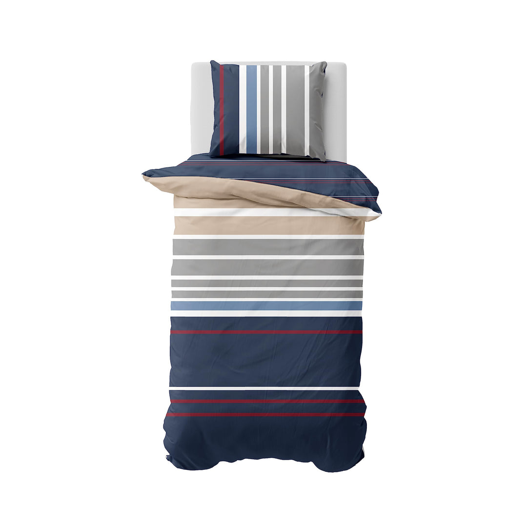 Nautica Home Bradford Bettwäsche Set Baumwolle Satin 100% Bettbezug mit Reissverschluss 155X220+80X8