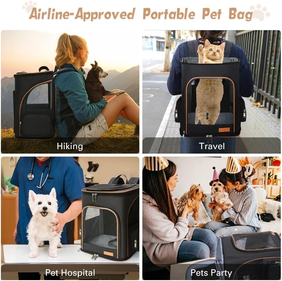 Lekesky Erweiterbar Katzen Rucksack Hunderucksack, Katzenrucksack Gross für für kleine Katzen und Hu