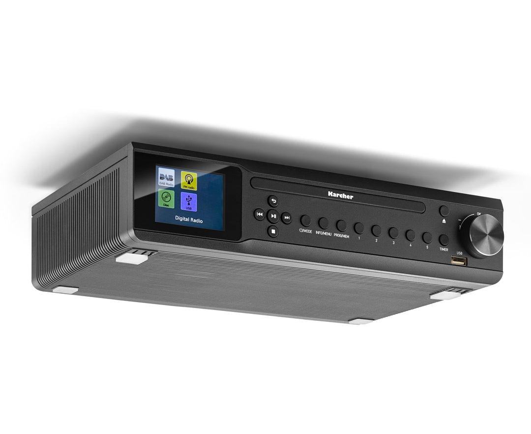 Karcher RA 2060D-B Unterbauradio mit CD-Player, DAB+ / UKW-Radio (je 30 Senderspeicher), USB zur MP3