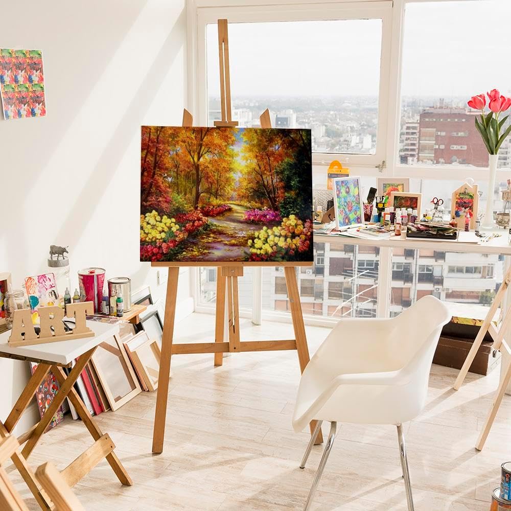 Artnapi Malen nach Zahlen Erwachsene mit Rahmen | DIY Handgemalt | Blumen im Herbstpark | Kit für An