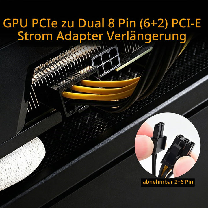 COMeap 8-Pin PCIe Splitter Kabel – GPU VGA PCIe Female auf Dual 8-Pin (6+2) Male PCIe Power Adapter