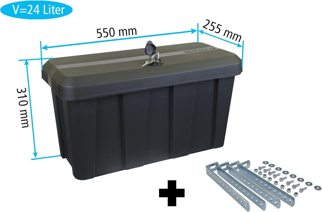 Deichselbox Daken Blackit Lite, Werkzeugkasten, Gurtkiste, Anhängerbox, Staukiste, Daken B24-2 + Ver