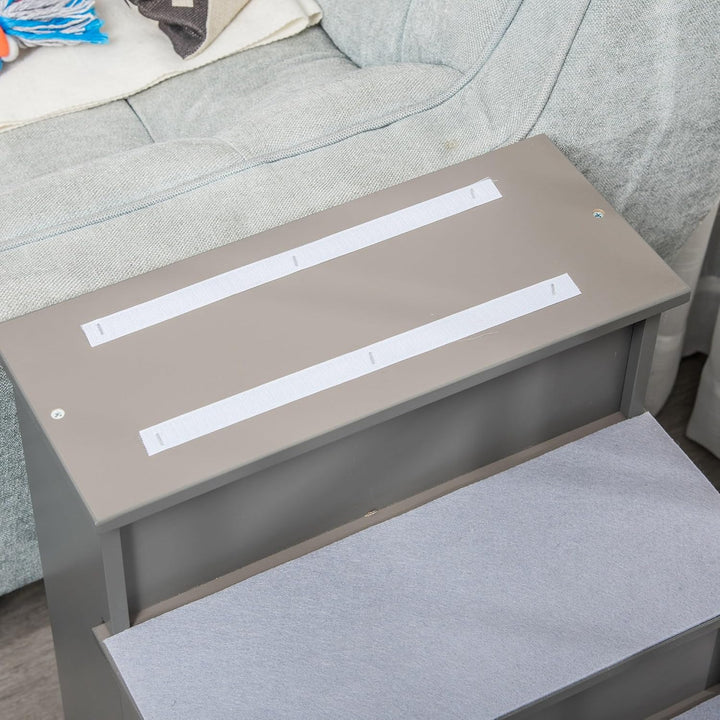 PawHut Haustiertreppe 4-stufige Hundetreppe Katzentreppe Einstiegshilfe mit Rutschfester Matte Haust