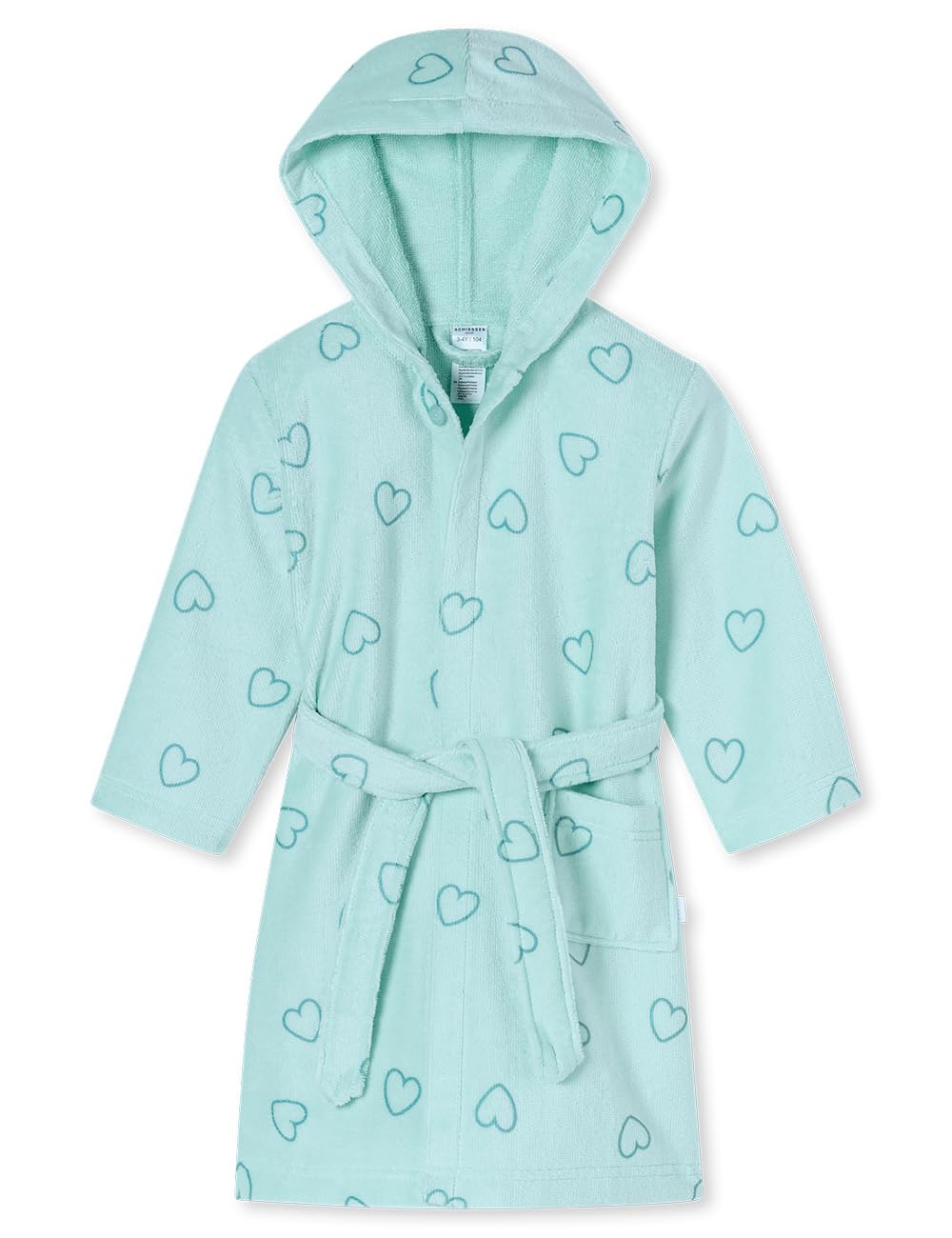 Schiesser Jungen Bademantel - Velour - Grösse 92 bis 140 92 hellgrün_182730, 92 hellgrün_182730