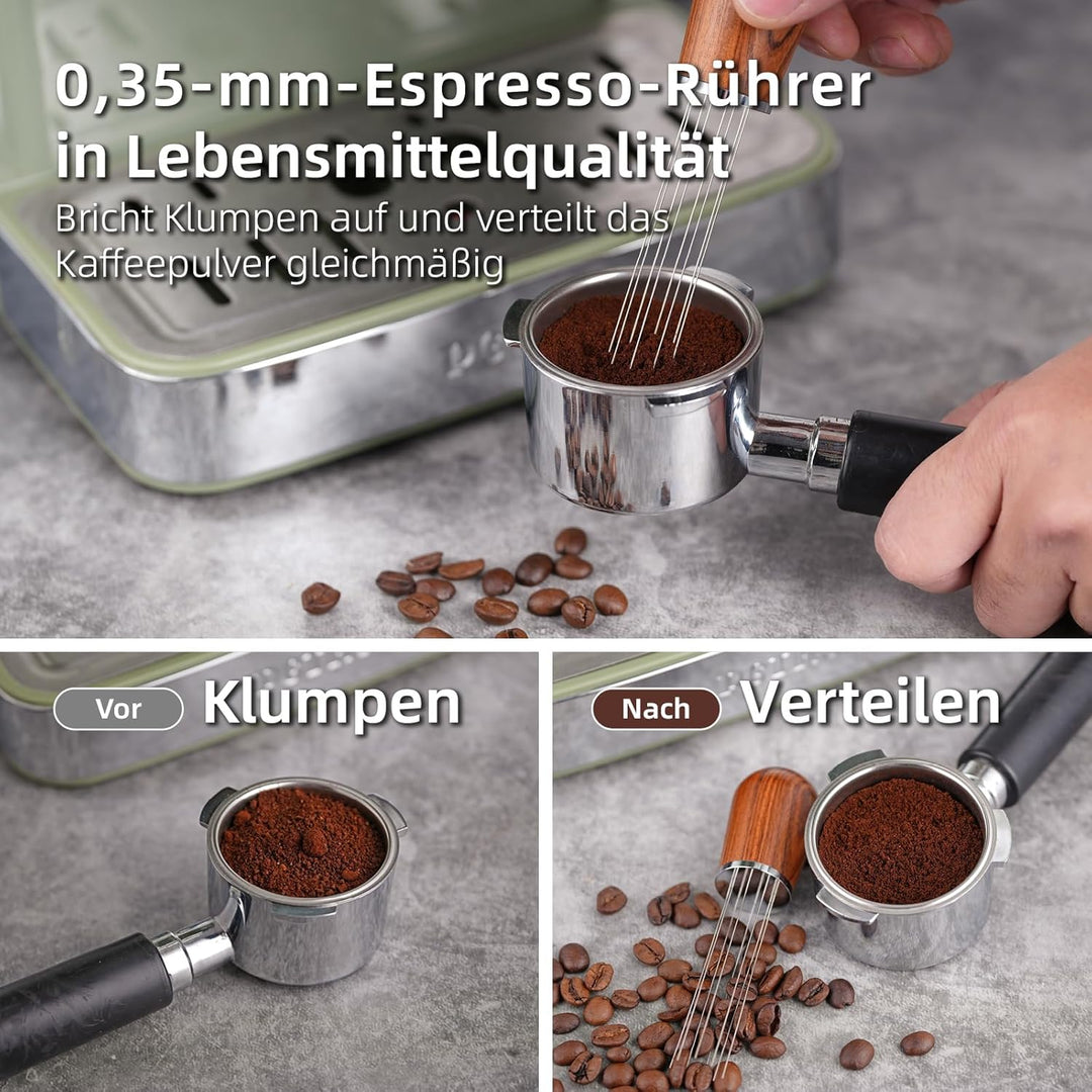 53.5mm Siebträger Zubehör Set,Kaffee Tamper,WDT Tool,Dosierring &amp; Tampermatte Set,Siebträgermaschine