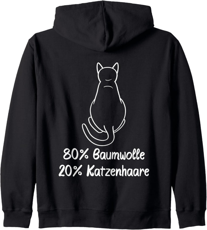 Katzenpulli 80% Baumwolle 20% Katzenhaare Kapuzenjacke