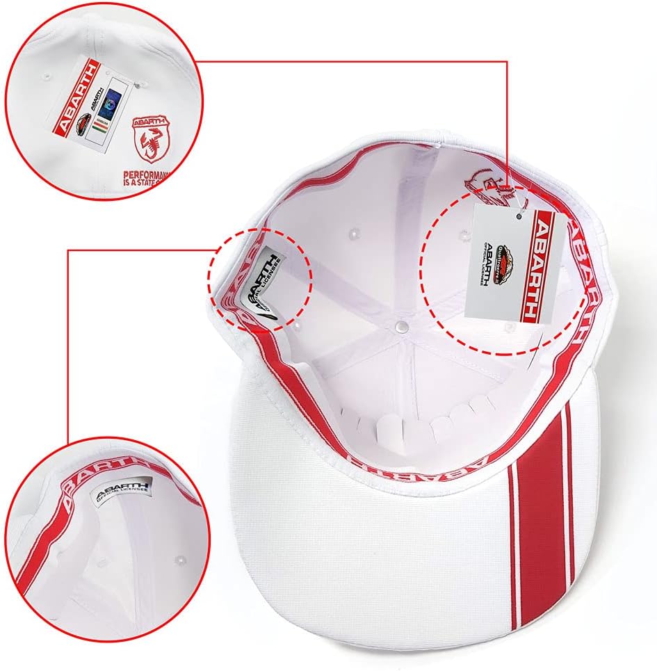 Abarth 21730 weisser Hut mit flachem Visier, White, One Size, Einheitsgrösse