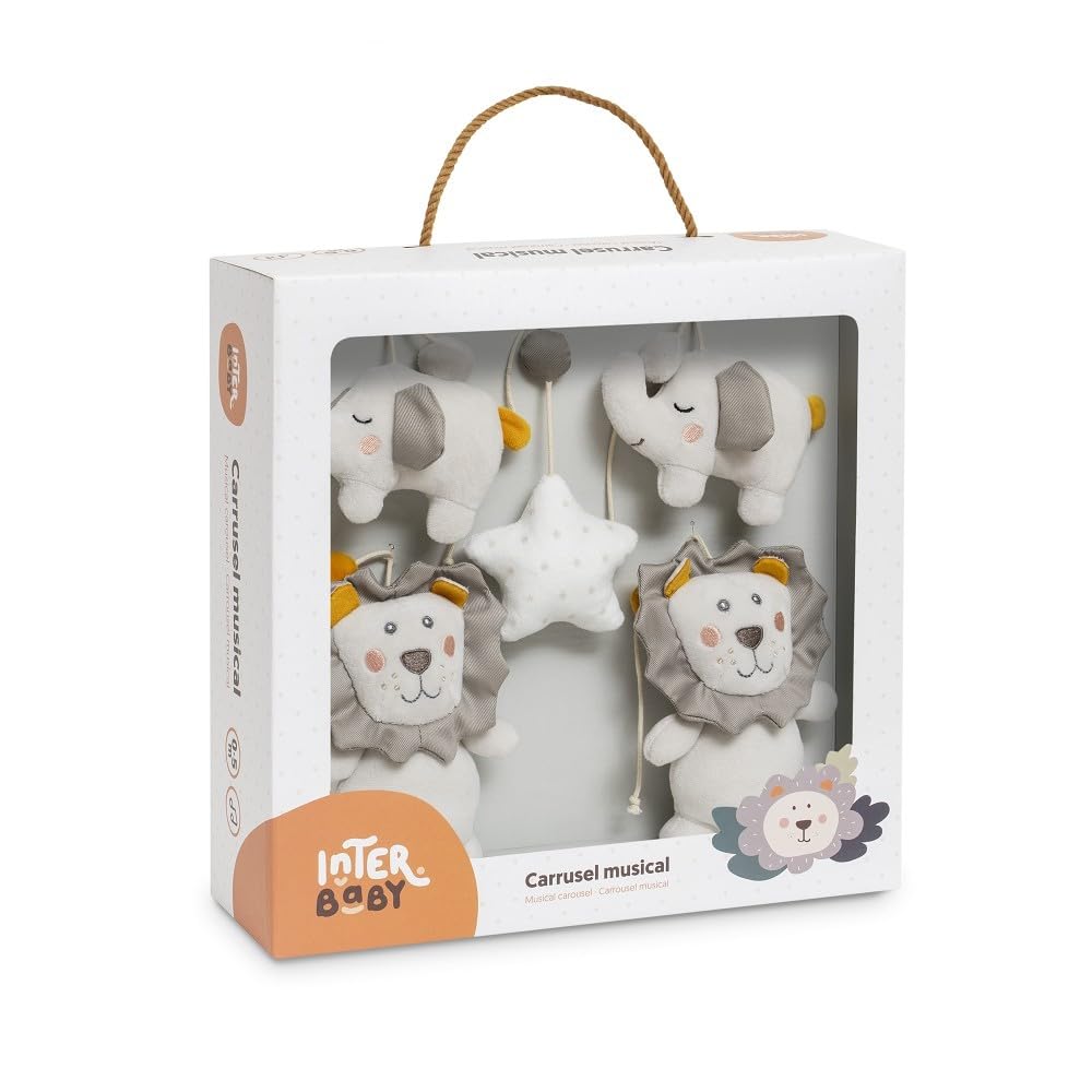 Interbaby - Musik-Mobile Löwe für Babys, Babybett Mobile mit weichen Kuscheltieren und beruhigender