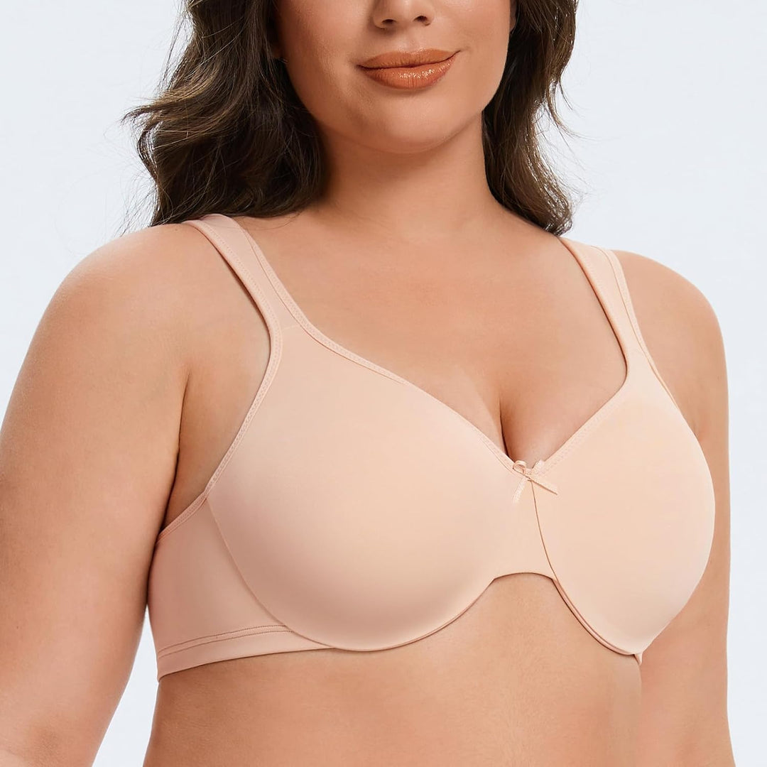 MELENECA Damen-Minimizer-BH in Übergrösse, vollständig bedeckend, nahtlos, Nicht gepolstert 70C Beig