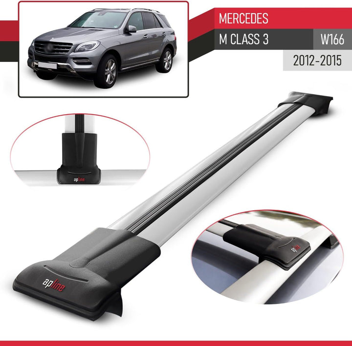 RE&amp;AR Tuning Für Mercedes ML W164 2005-2011 Dachträger Aluminium Grau 2 TLG