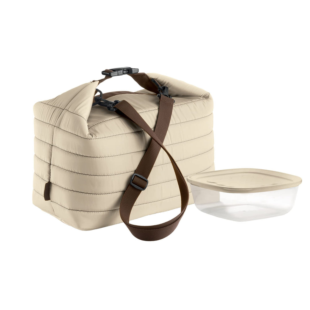 Guzzini - On The Go, Grosse Thermotasche M/Frischhaltedose Handy - Lehm, (Bag) 30 x 18 x h30 cm; (Co