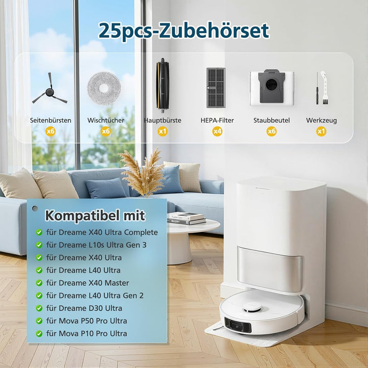 TriCut-Bürste Zubehör für Dreame X40 Ultra Complete/X40 Ultra /L40 Ultra/X40 Master/L10s Ultra Gen 3