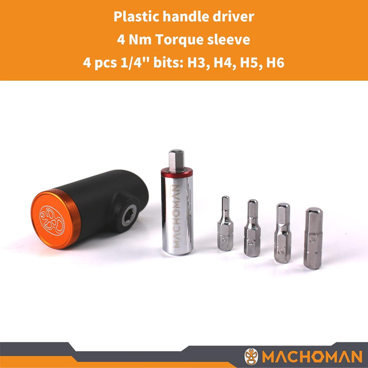 MACHOMAN TQS006-MC4 Werkzeugset mit fester Drehmomenthülse, 6 Stück (4 Nm), präzise +/- 5%, geeignet