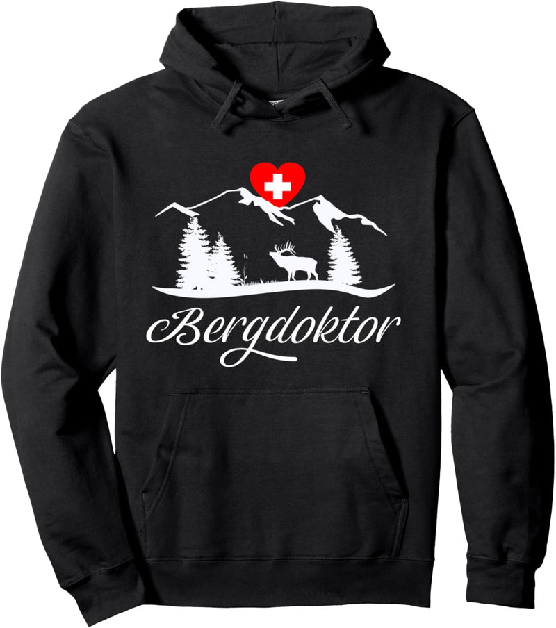 Bergdoktor Berge Alpen Apres Ski Skifahren Snowboarden Pullover Hoodie