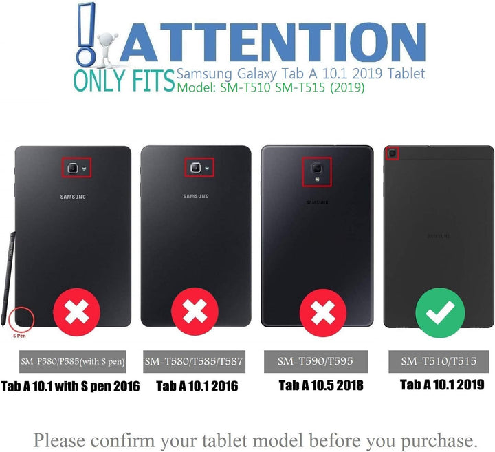 Tastaturhülle für Samsung Galaxy Tab A, 10,1 Zoll (2019), SM-T510/T515, Wineecy PU-Leder mit abnehmb