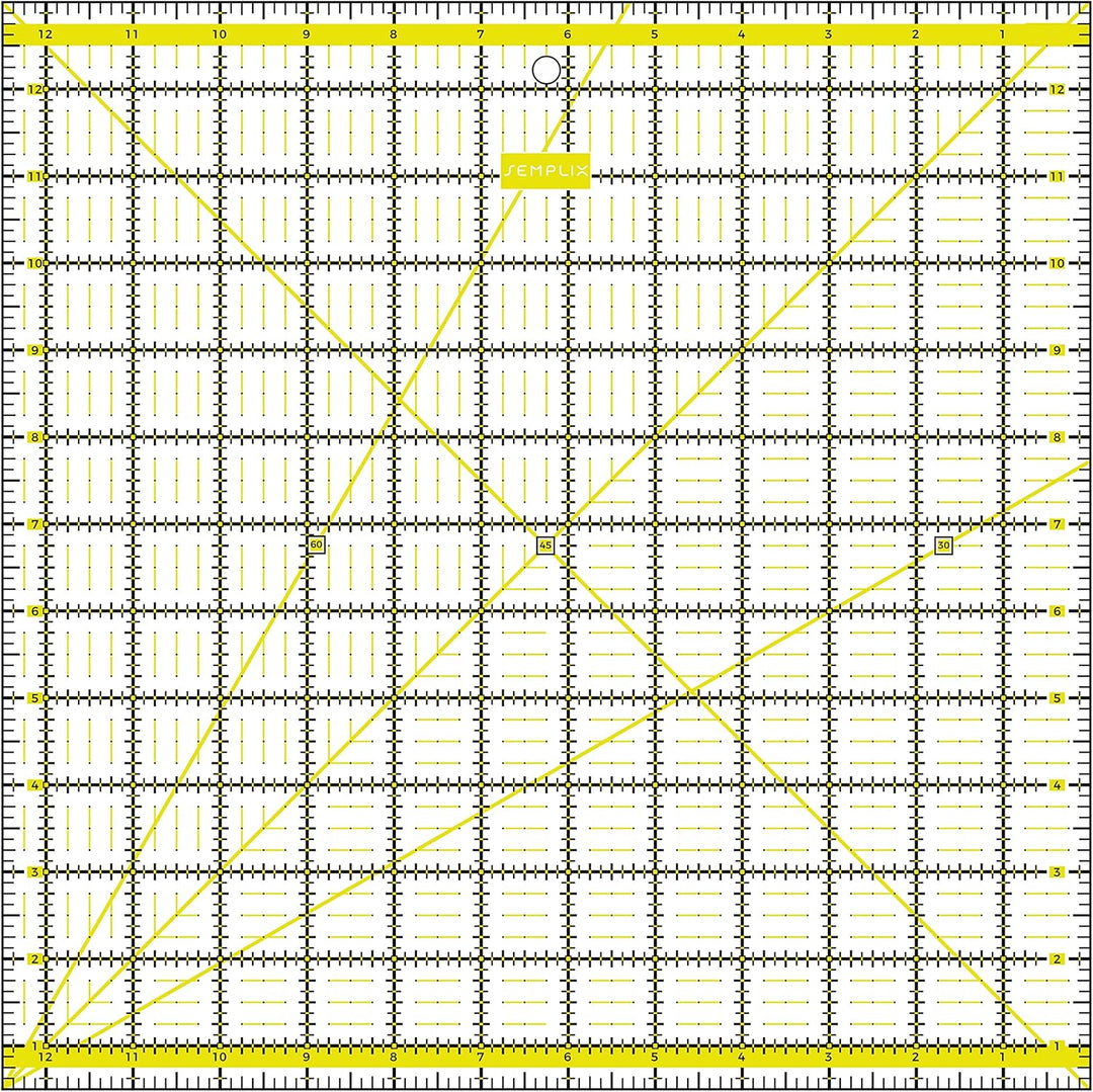 SEMPLIX Patchwork Lineal Set Inch (6x6 inch, 12x6 inch, 24x6,5 inch, 12,5x12,5 inch) (gelb)