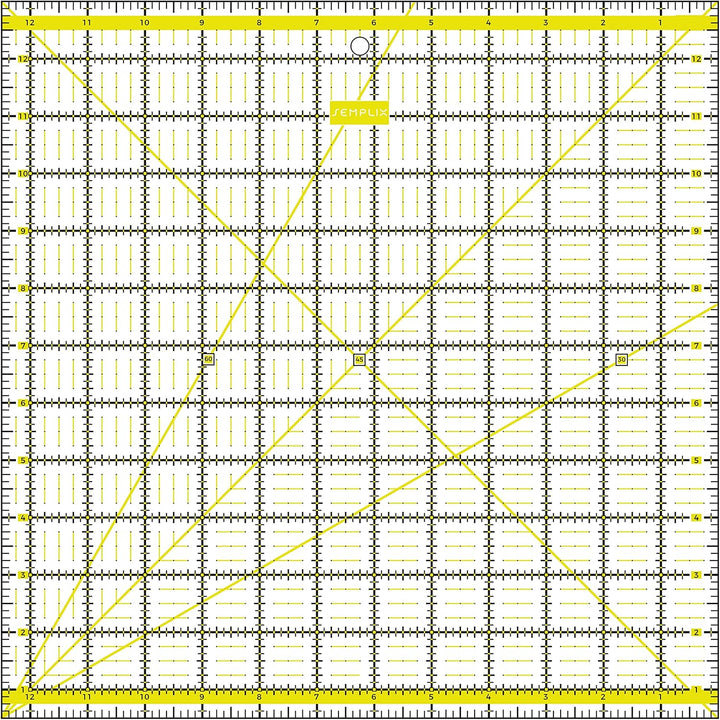 SEMPLIX Patchwork Lineal Set Inch (6x6 inch, 12x6 inch, 24x6,5 inch, 12,5x12,5 inch) (gelb)