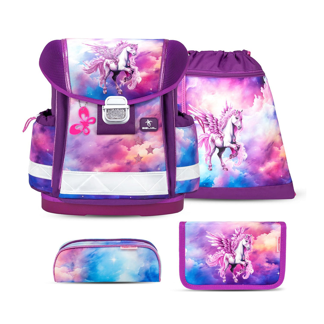 Belmil Classy Schulranzen Set 4 - teilig (403-13/AG/S) M Pegasus, M Pegasus