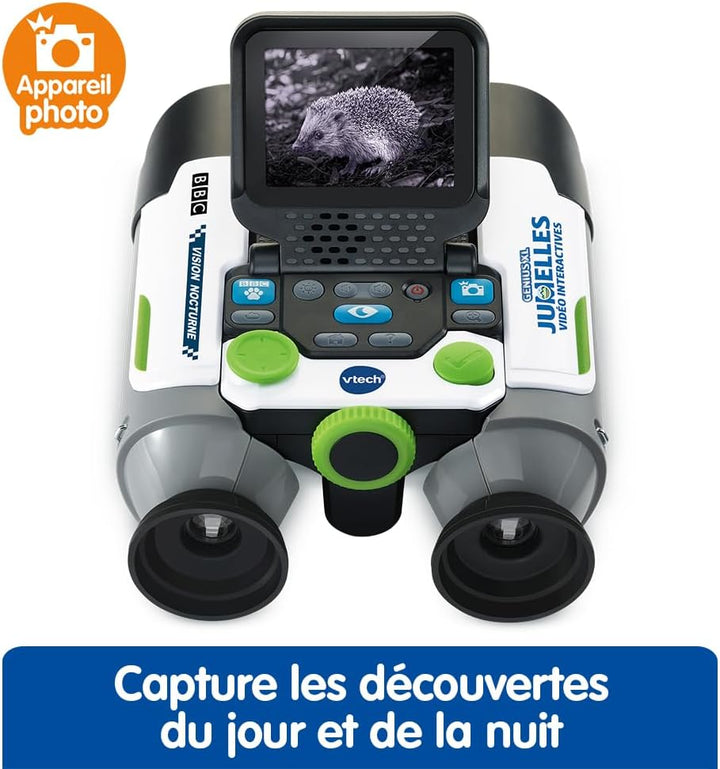 VTech Genius XL Interaktives Video-Fernglas für Kinder, 10 x 21 cm, mit Farbdisplay, Fotos und Video