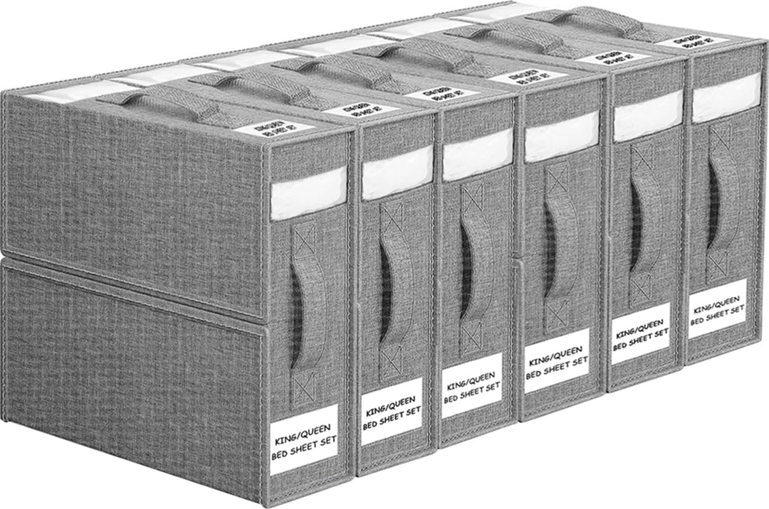 6 Stück Aufbewahrung Bettwäsche Organizer, Faltbarer Aufbewahrungstasche für Bettlaken Kann in Kleid