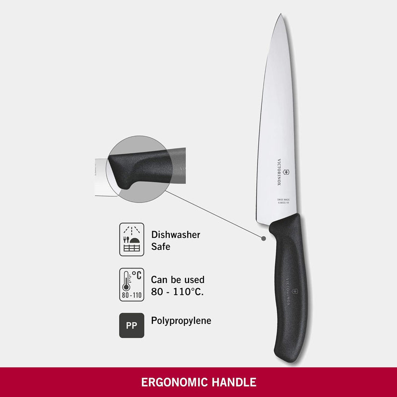 Victorinox, Swiss Classic, Profi Tranchiermesser, Extra Scharfe Klinge, gerader Schliff, 19 cm, Robu