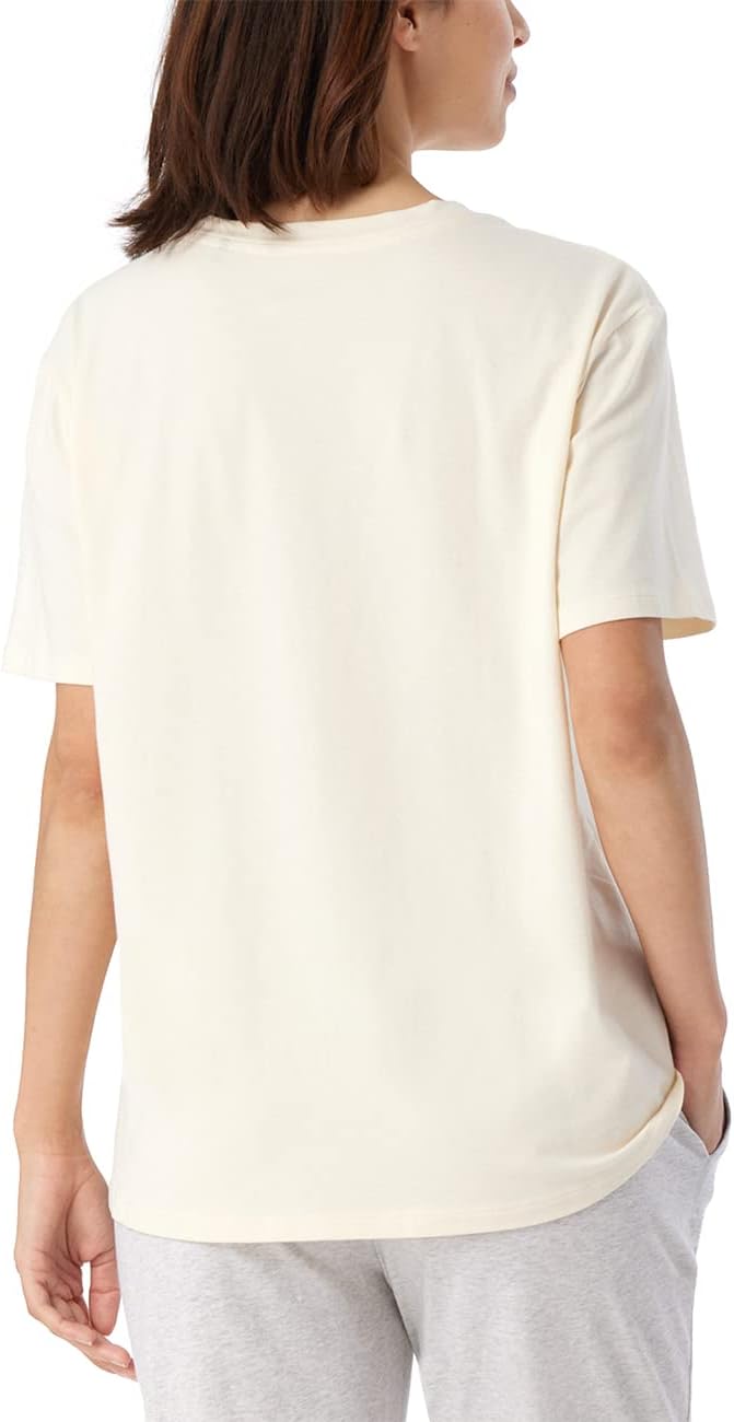 Schiesser Damen Schlafshirt kurzarm Baumwolle - Mix + Relax, 34 Creme_179267